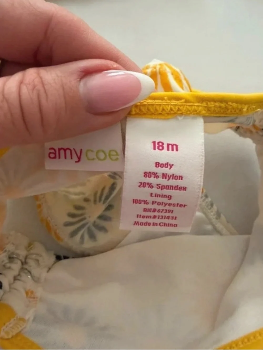 Amy Coe Baby Girls Sunflower 🌻 2PC Bikini Swimsuit in White, 18 Months